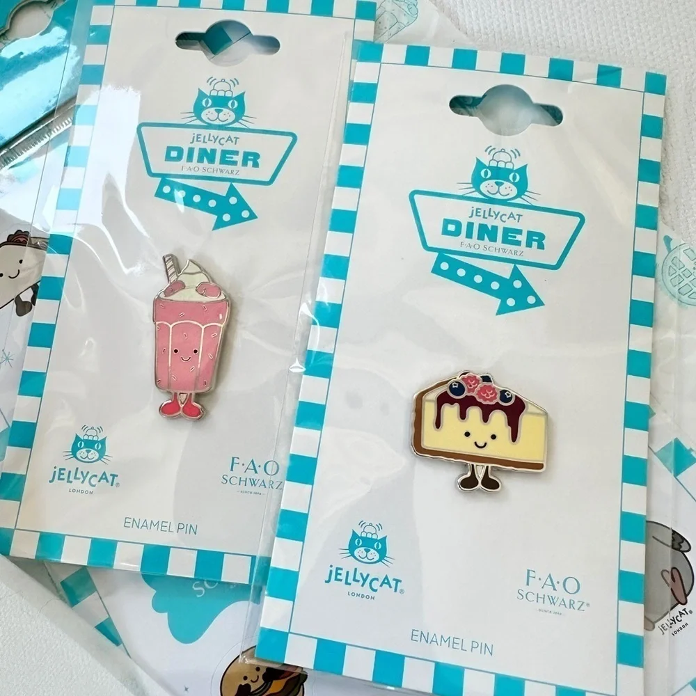 100% Authentic Jellycat Diner Bubbeca Milkshake & Cheesecake from FAO (NWT)